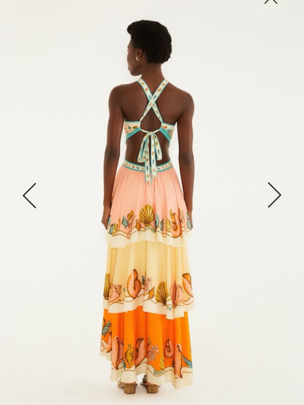 FARM Rio Seashell Halter Tiered Maxi Dress - Picture 3 of 5